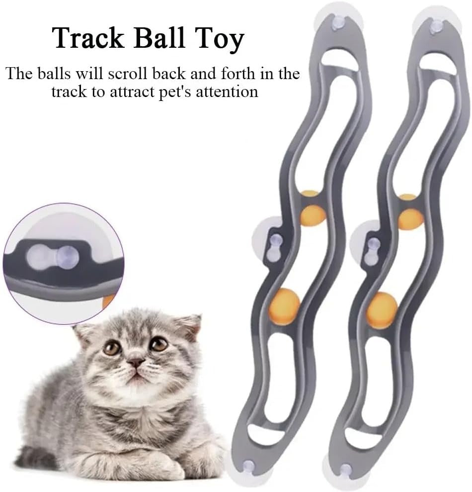 Plastic Sucker Cat Toy Track Ball