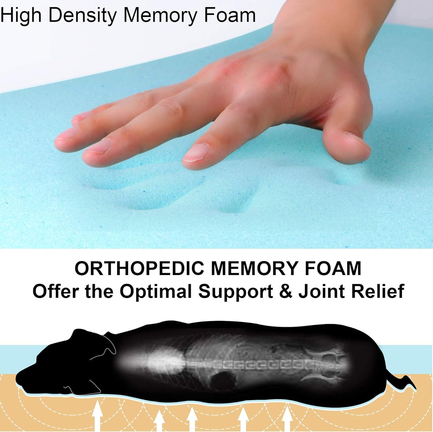 FIDA Orthopedic Dog Bed with Memory Foam Base with Removable Washable Cover