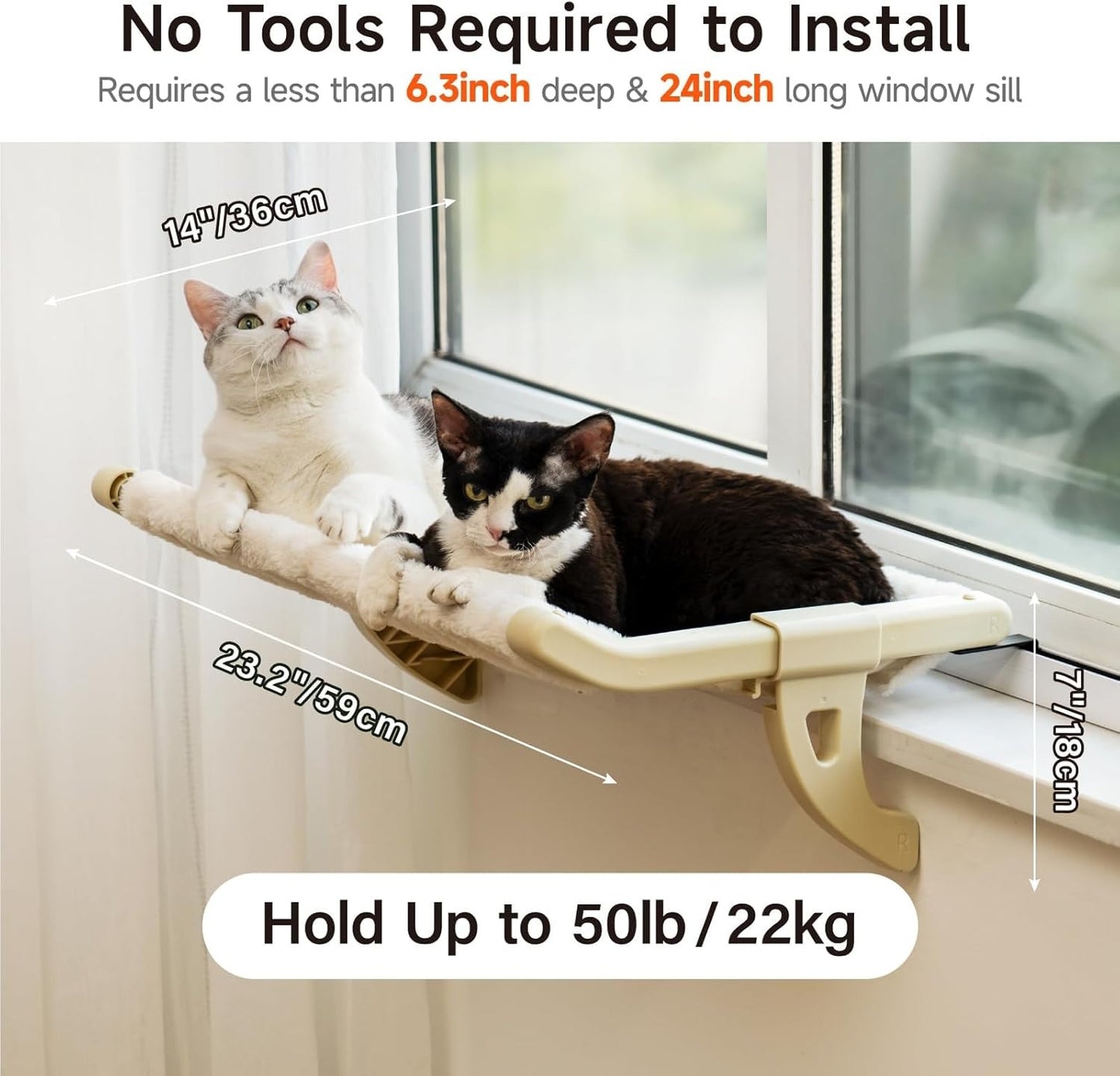 MEWOOFUN Window Sill Perch for Indoor Cats hammock