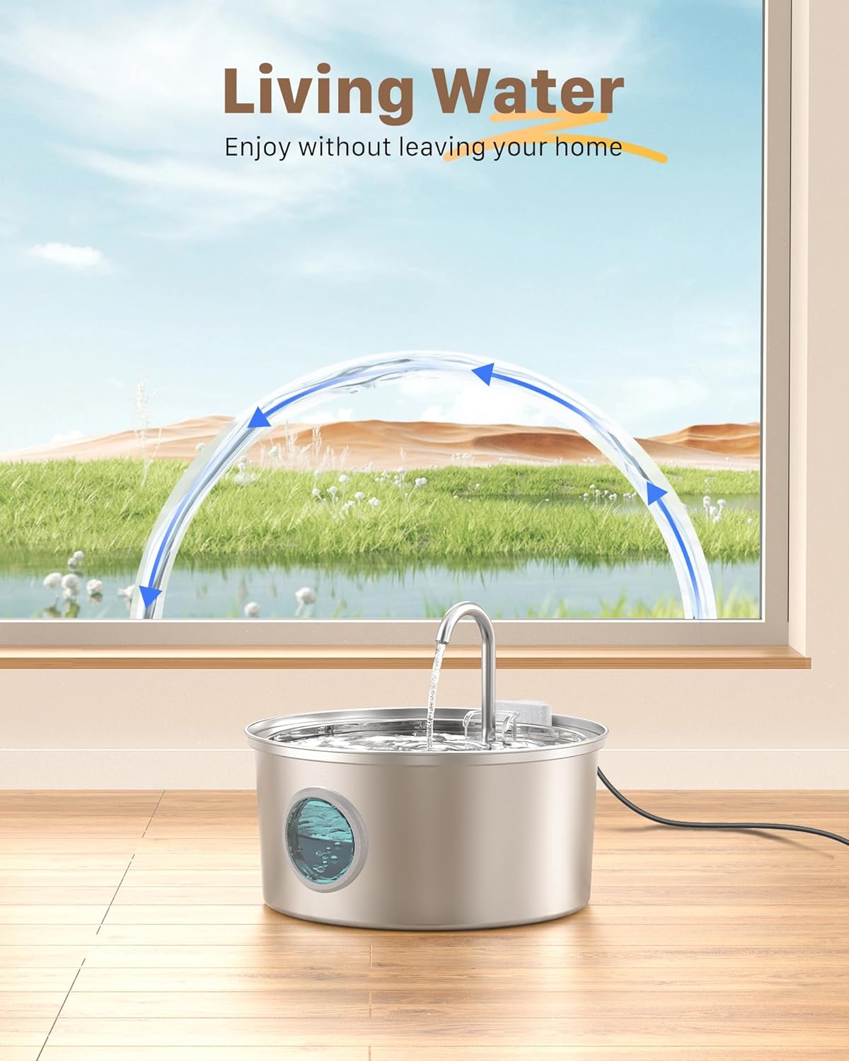 Stainless steel water fountain