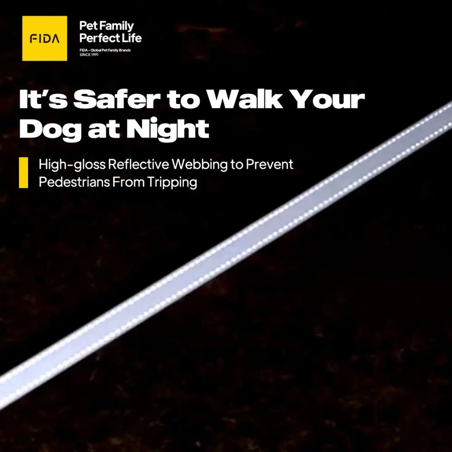 FIDA Retractable LED Lighted Dog Leash 5M up to 35 kg
