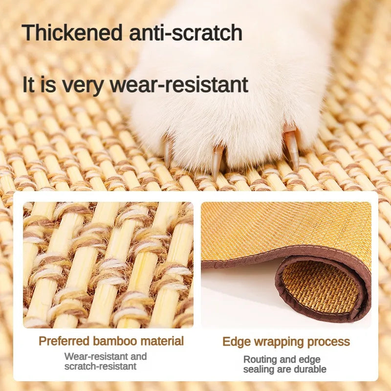 Durable Bamboo Pet Mat with Anti-Scratch Surface