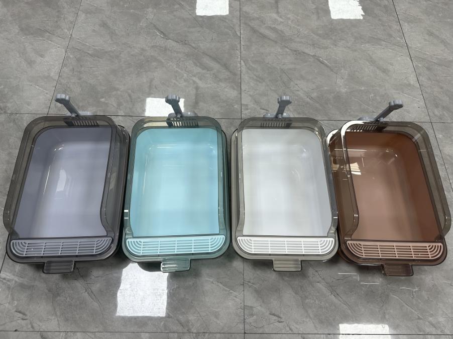 Semi Enclosed Litter Box With Litter Scoop & Built-in Bag Storage !