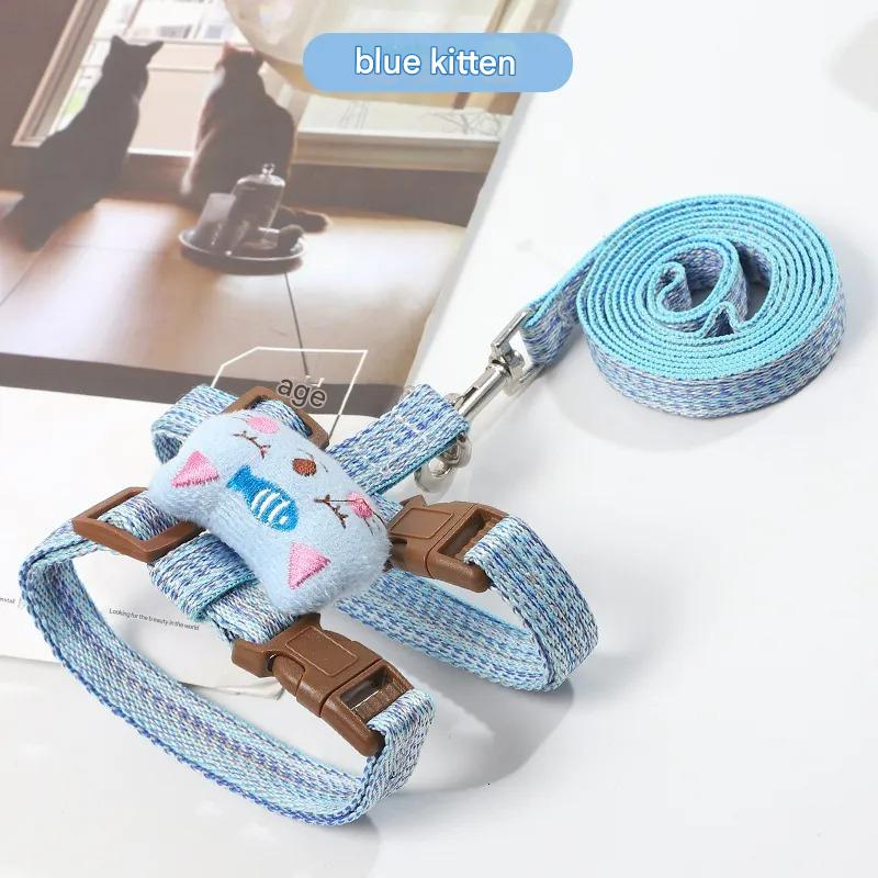 Adjustable Cat Harness and Lead Set with Cute Animal Design - Padded Pet Vest