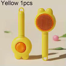 Self-Cleaning Pet Grooming Brush for Dogs & Cats | Deshedding Comb with Cute Design