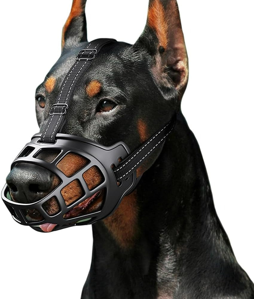 Soft Silicone Basket Dog Muzzle | Anti-Biting, Barking & Chewing | Reflective & Padded