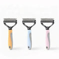 Load image into Gallery viewer, Professional Pet Dematting Comb – Double-Sided Grooming Rake for Dogs & Cats (Anti-Slip Handle, Multiple Colors)