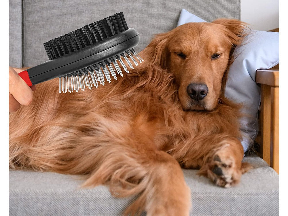Double-Sided Pet Grooming Brush for Dogs & Cats | Deshedding & Detangling Comb