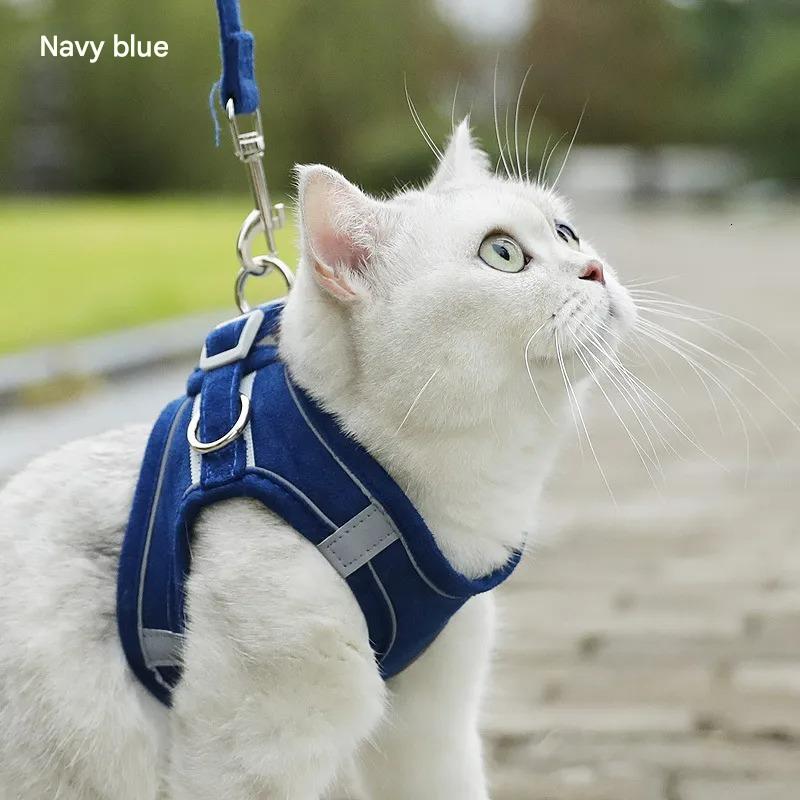 Comfort Fit Cat Harness and Leash Set - Escape Proof Vest with Reflective Trim