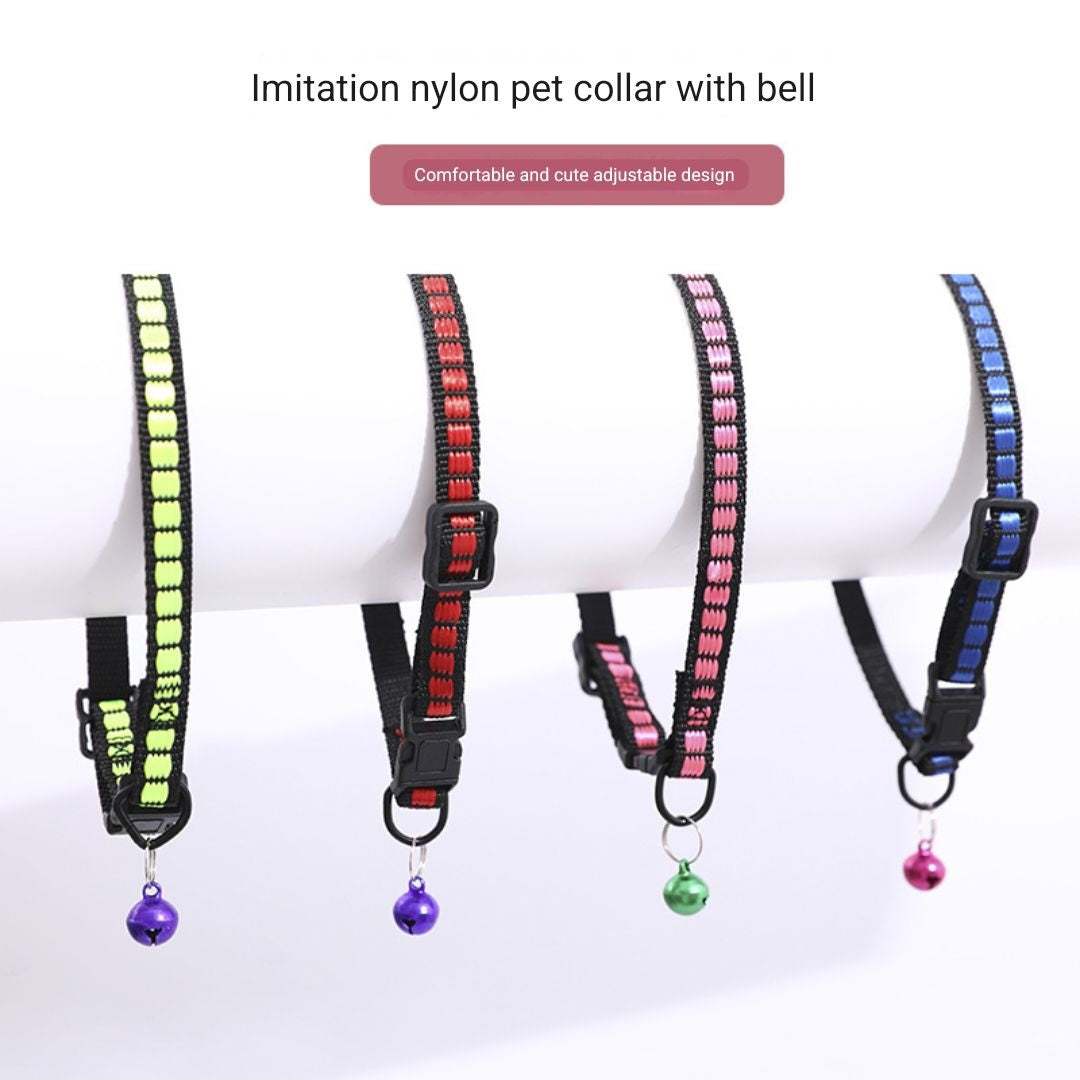 Adjustable Cat Collar with Bell | Breakaway Safety Buckle | Cute & Colorful Pet Necklaces