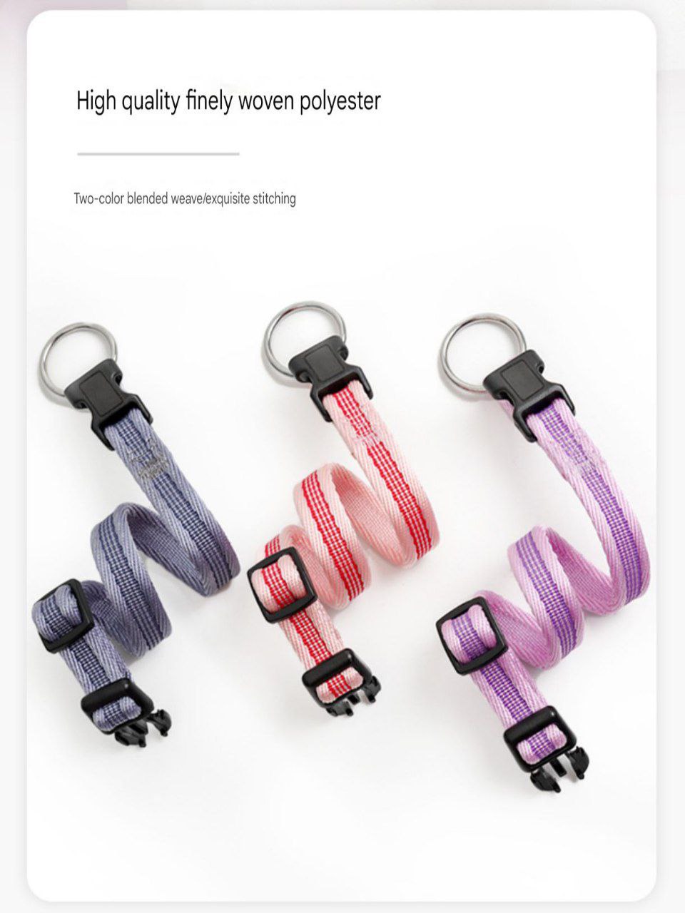 FIDA Adjustable Nylon Dog Collar with Durable Buckle & D-Ring