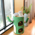 Load image into Gallery viewer, Unique Cactus Cat Tree & Scratcher – Two-Level Condo with Plush Perch & Sisal Post
