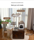 Load image into Gallery viewer, Multi-Functional Cat Litter Box Enclosure & Modern Cat Tree – Integrated Feeding Station, Condo & Scratcher