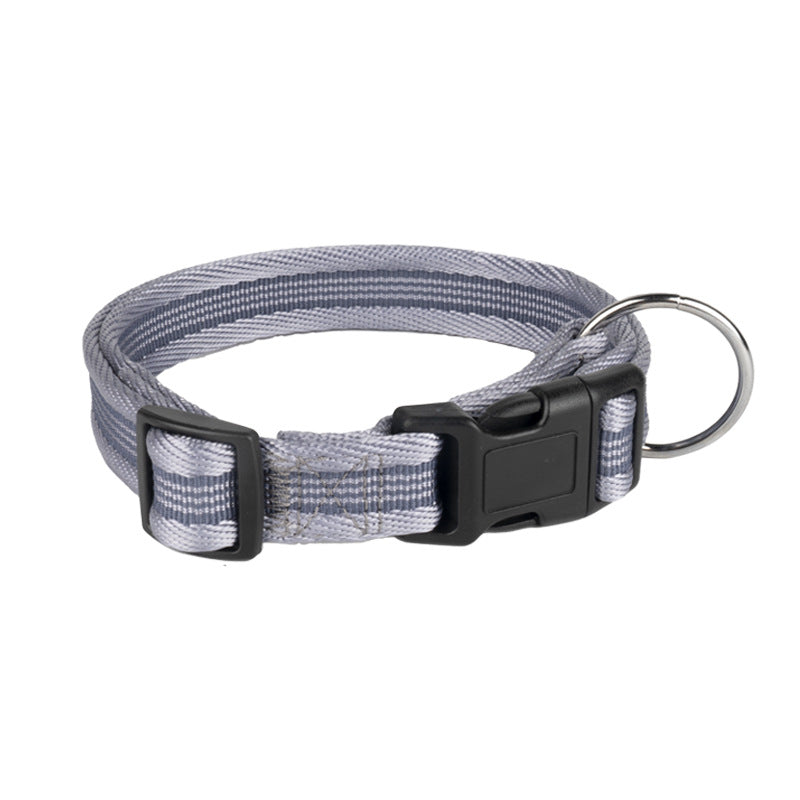 FIDA Adjustable Nylon Dog Collar with Durable Buckle & D-Ring