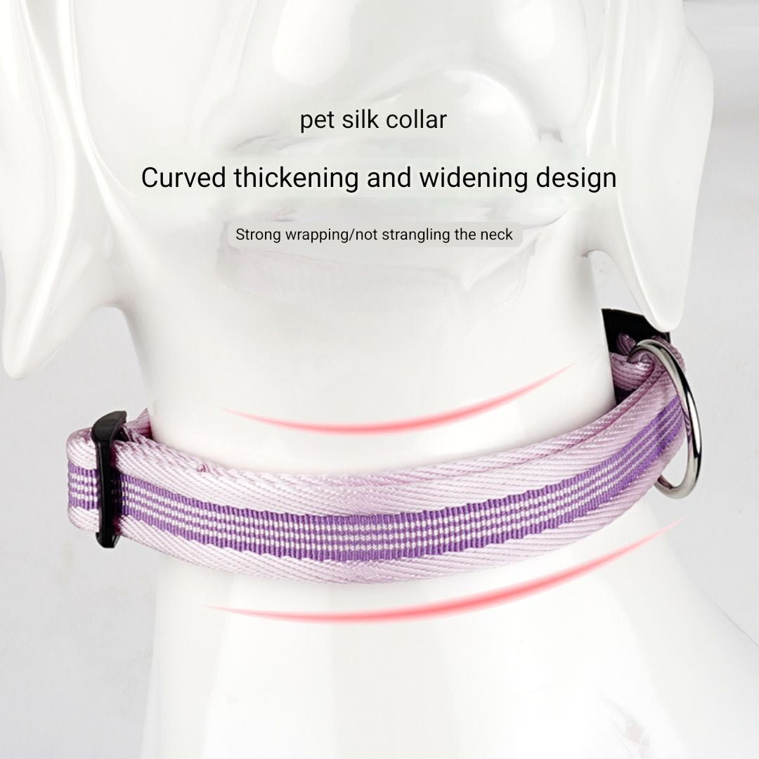 FIDA Adjustable Nylon Dog Collar with Durable Buckle & D-Ring