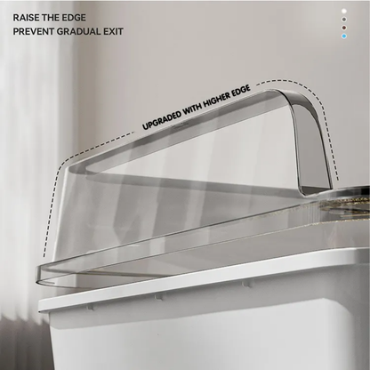 Semi Enclosed Litter Box With Litter Scoop & Built-in Bag Storage !