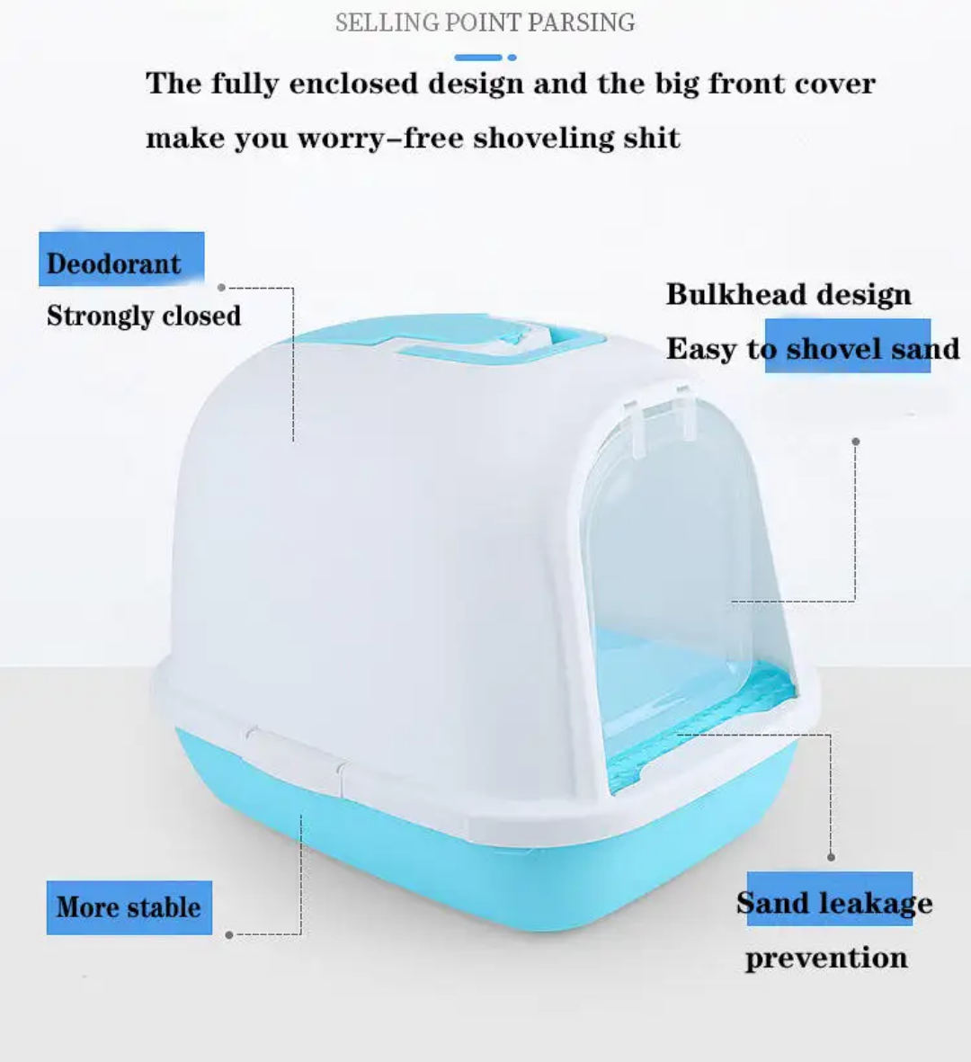 Modern Hooded Litter Box Set with Ventilation & Easy-Clean Tray !