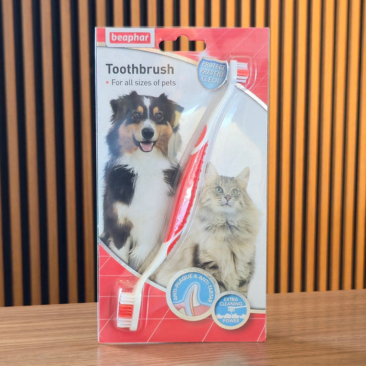 Beaphar Dual-Ended Pet Toothbrush – Anti-Plaque & Anti-Tartar Dental Care for Dogs & Cats