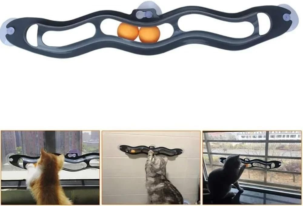 Plastic Sucker Cat Toy Track Ball