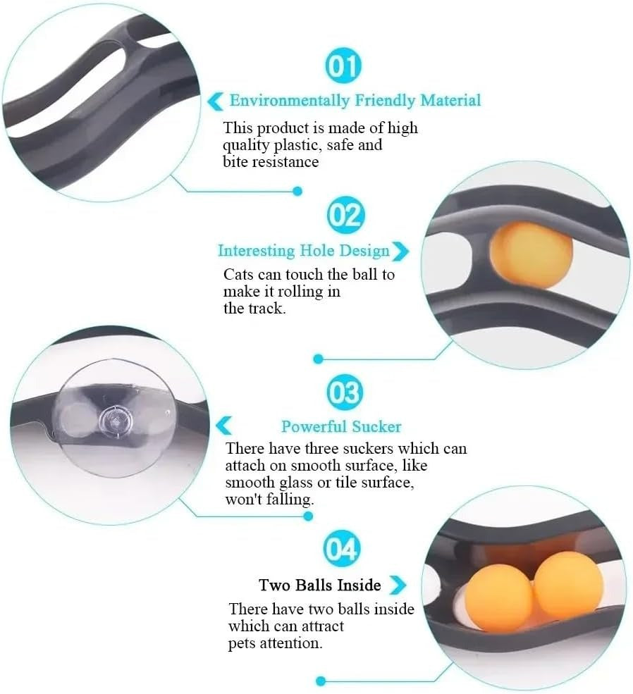 Plastic Sucker Cat Toy Track Ball