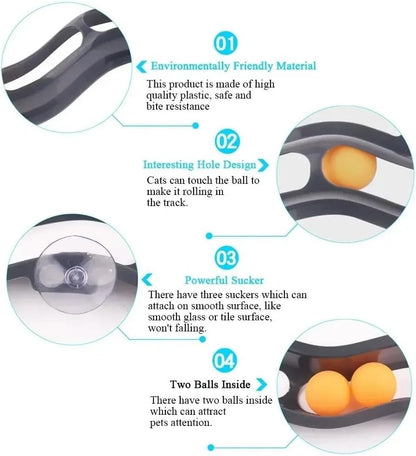 Plastic Sucker Cat Toy Track Ball