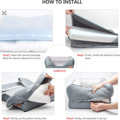 FIDA Orthopedic Dog Bed with Memory Foam Base with Removable Washable Cover