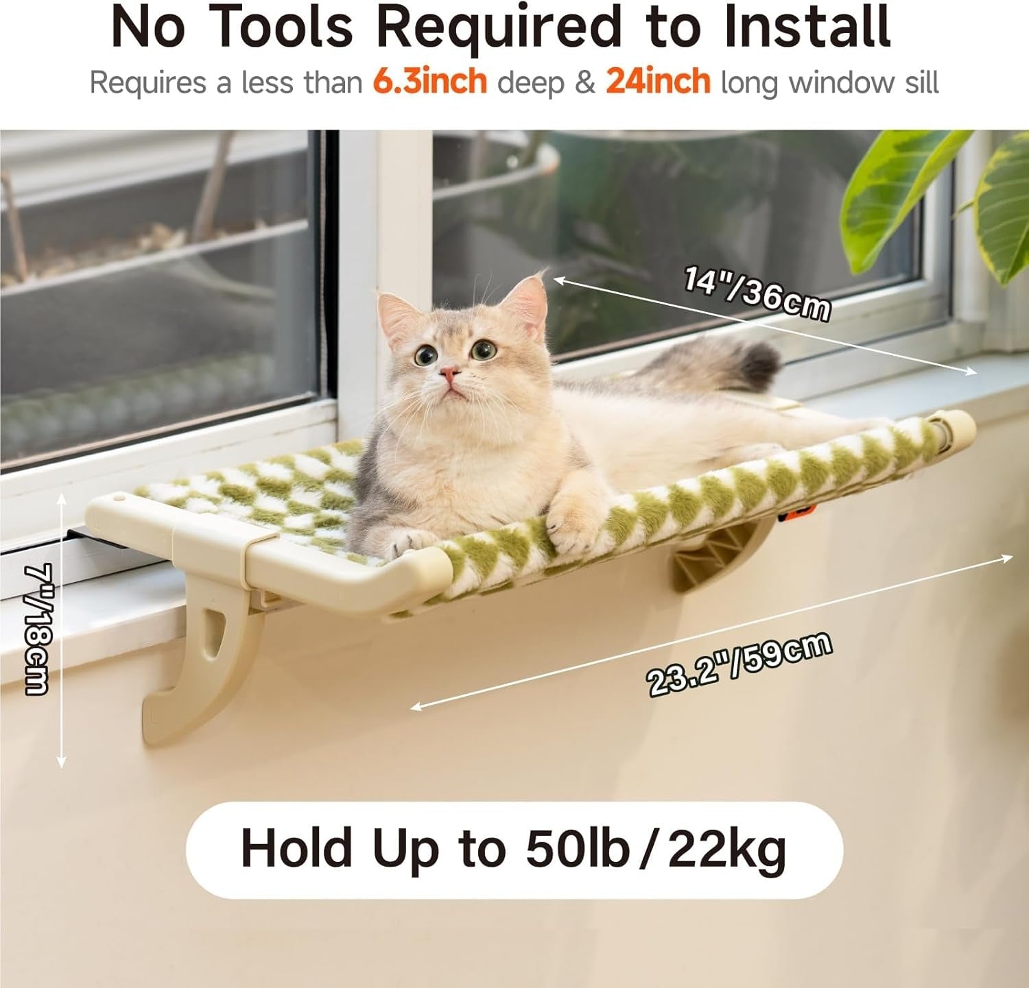 MEWOOFUN Window Sill Perch for Indoor Cats hammock