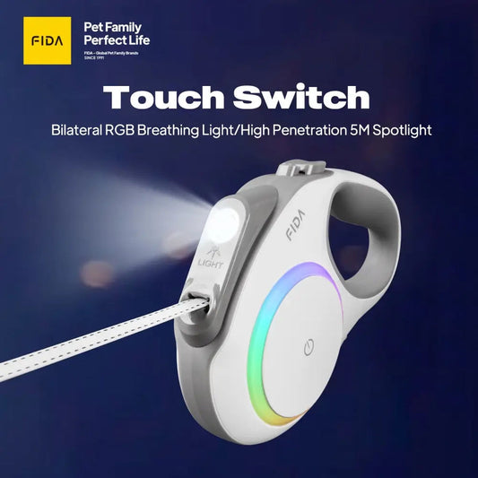FIDA Retractable LED Lighted Dog Leash 5M up to 35 kg