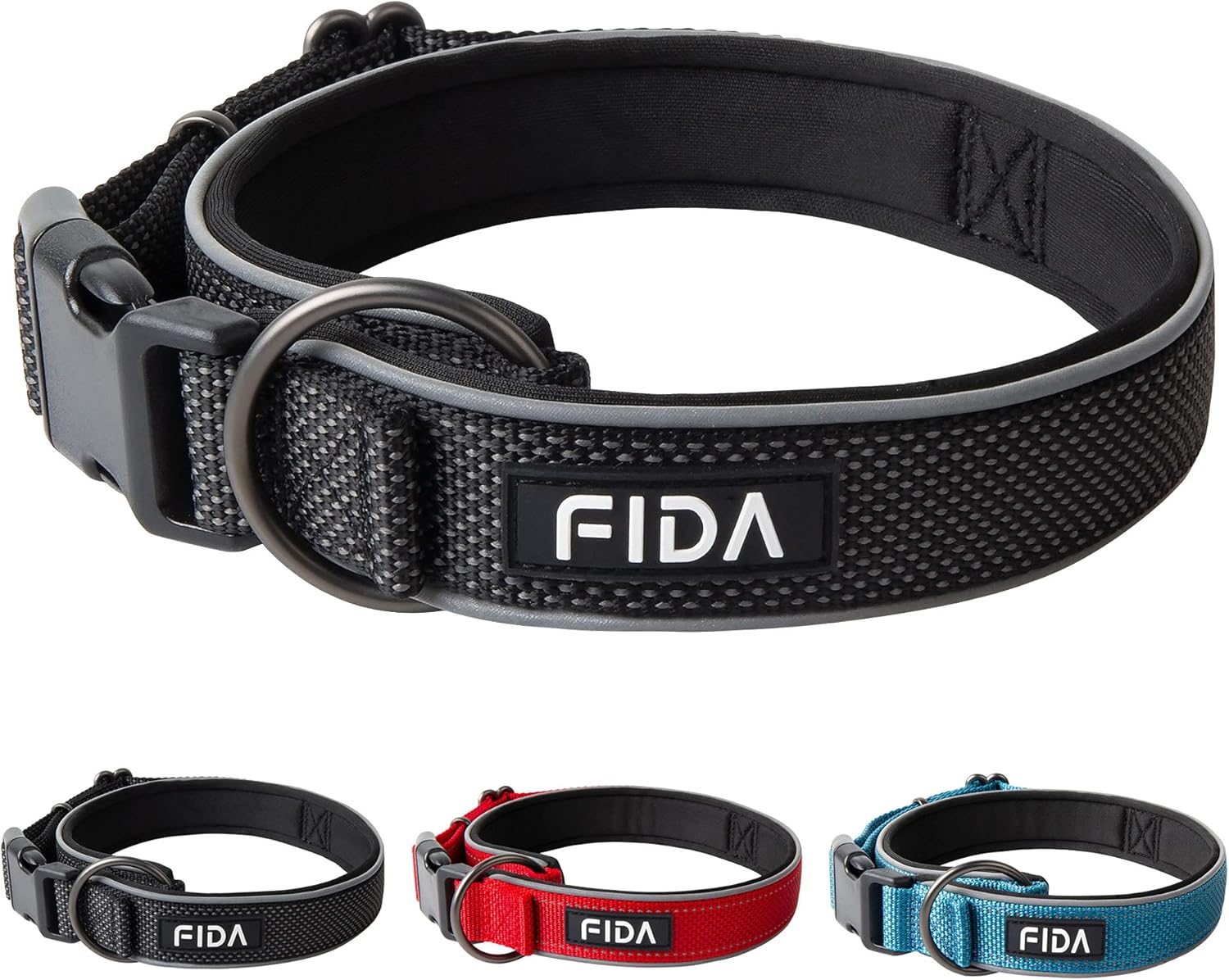 FIDA Adjustable Dog Collars Large Dogs Full Coverage Neck