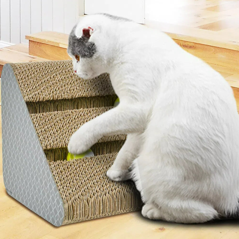Triangle Cat Scratcher with Bell Ball Slots