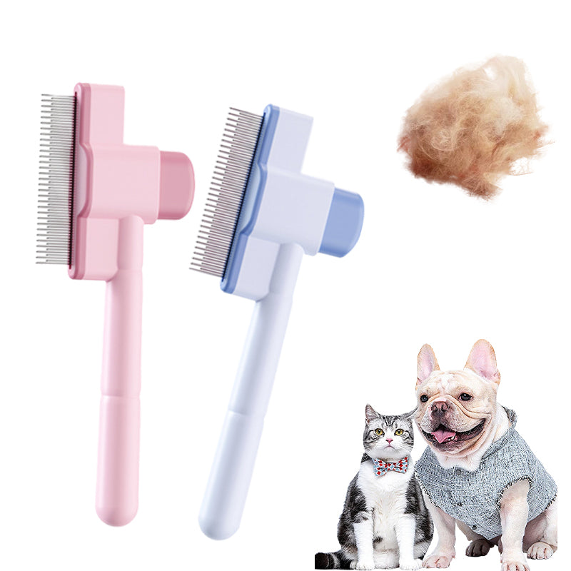 One-Click Self-Cleaning Pet Grooming Brush - Effortless Hair Removal