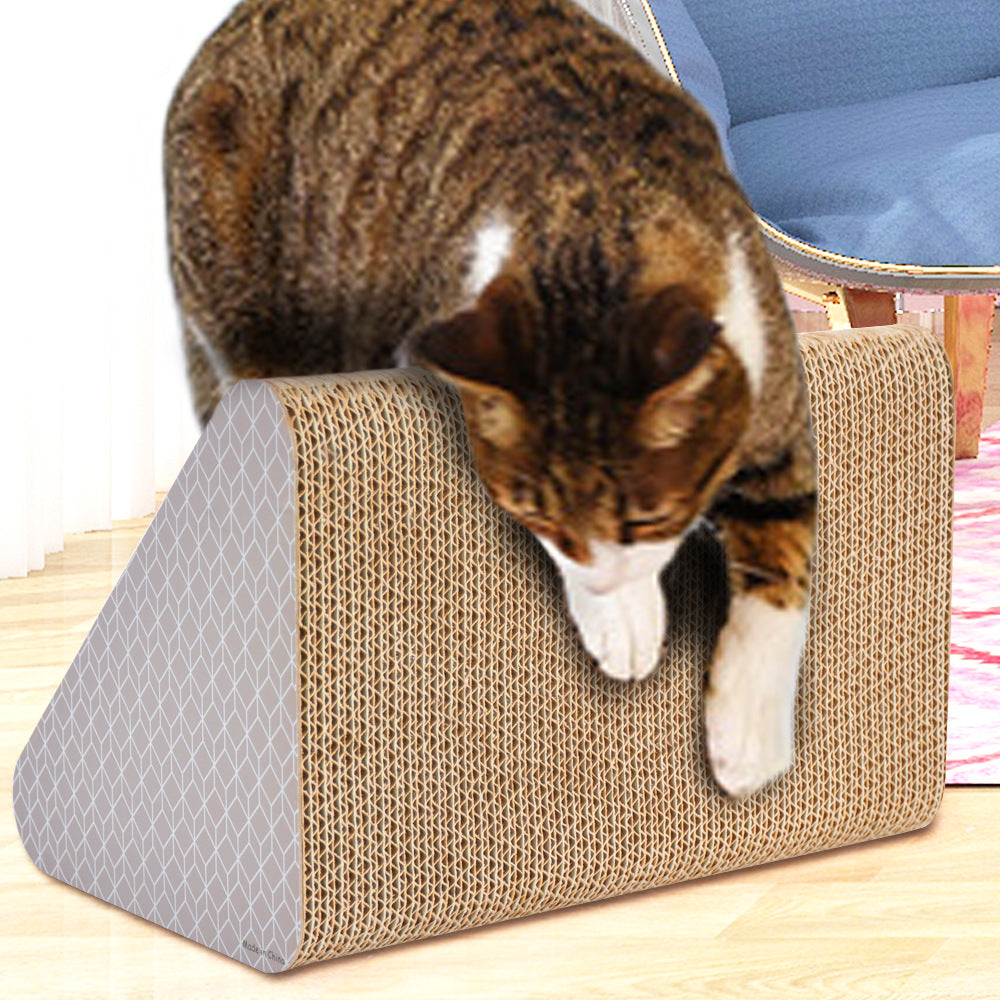 Triangle Cat Scratcher with Bell Ball Slots