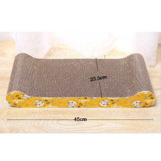 Curved Cardboard Cat Scratcher Lounger with Playful Trim