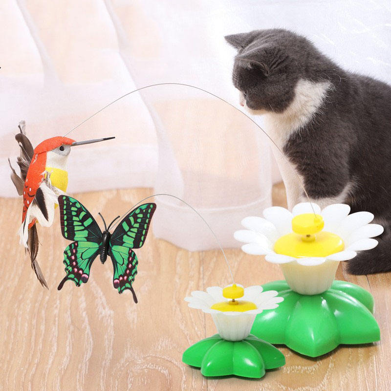 Interactive Flower & Feather Cat Toy