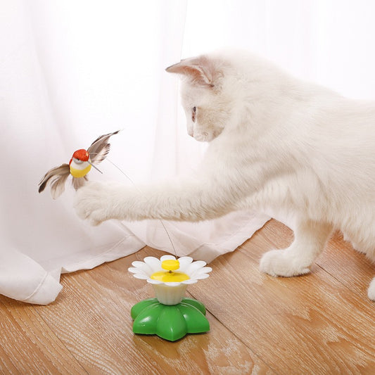 Interactive Flower & Feather Cat Toy