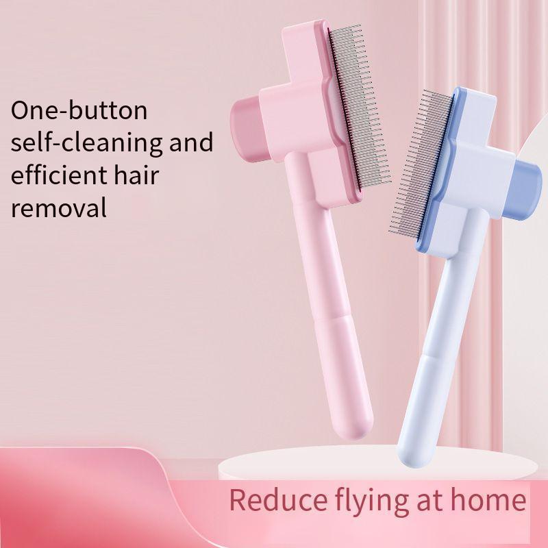 One-Click Self-Cleaning Pet Grooming Brush - Effortless Hair Removal