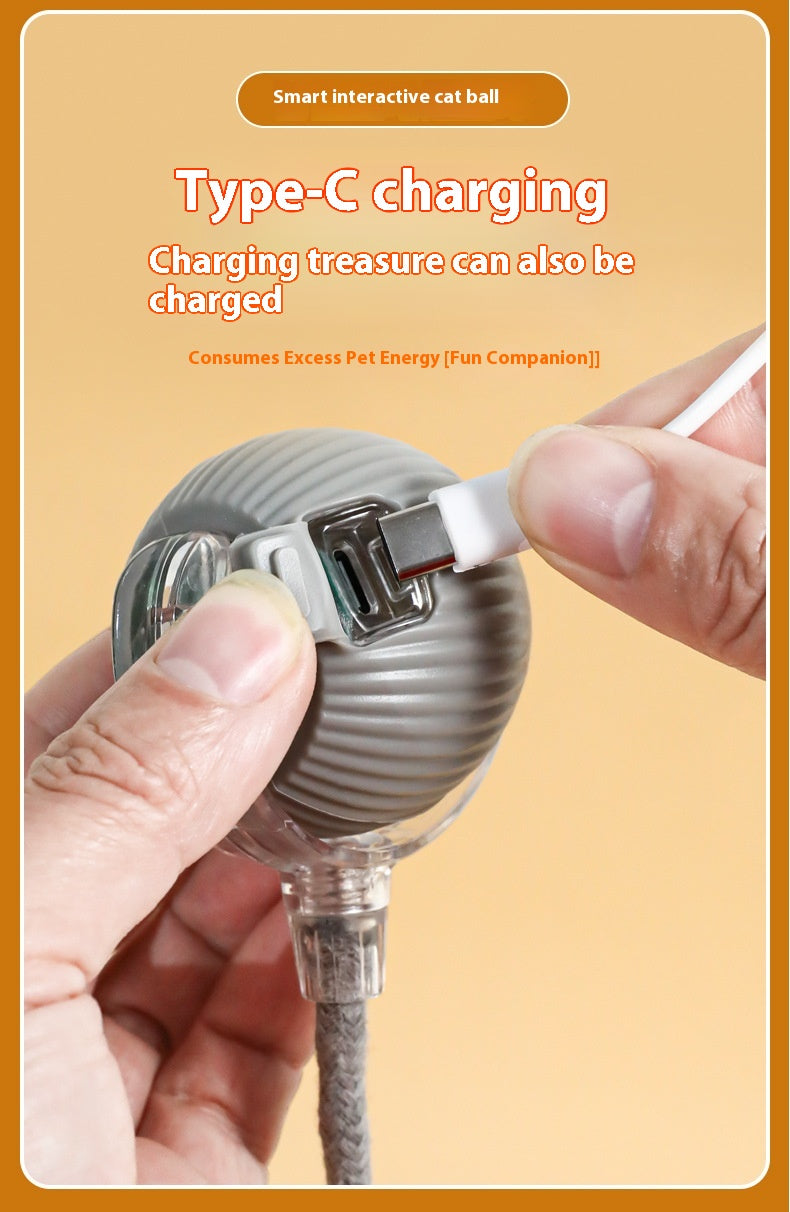 Electric Smart Tail Rolling Ball - Interactive Cat Toy