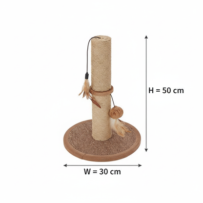 Classic Vertical Cat Scratching Post – Durable Sisal Tower with Stable Base & Toys