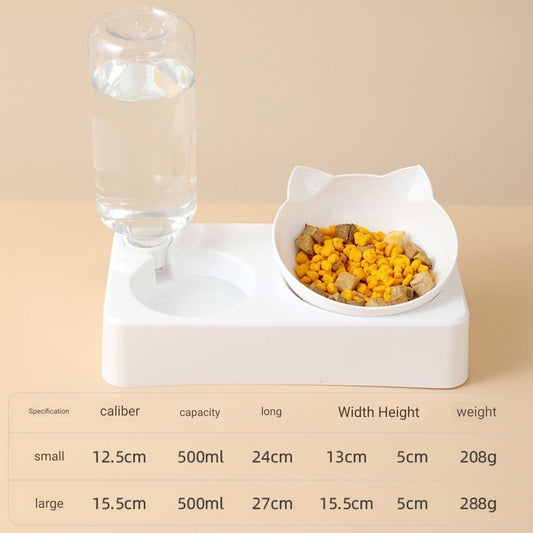 Auto-Replenish Pet Feeder with Cat Ear Bowl - Food & Water Duo