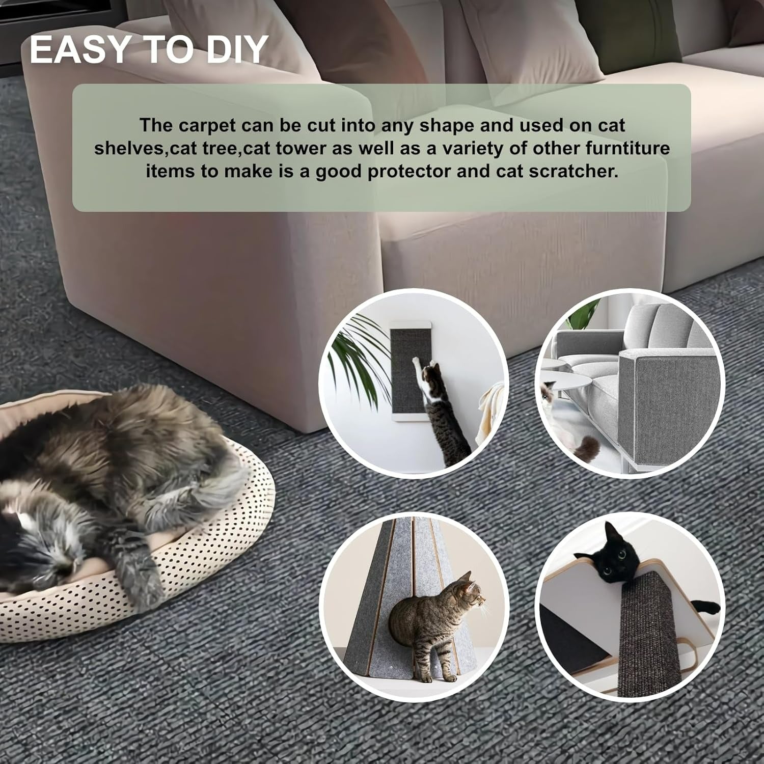 Premium Cat Scratch Furniture Protector – Heavy-Duty Anti-Scratch Sofa Shield (Reusable, Easy Install)