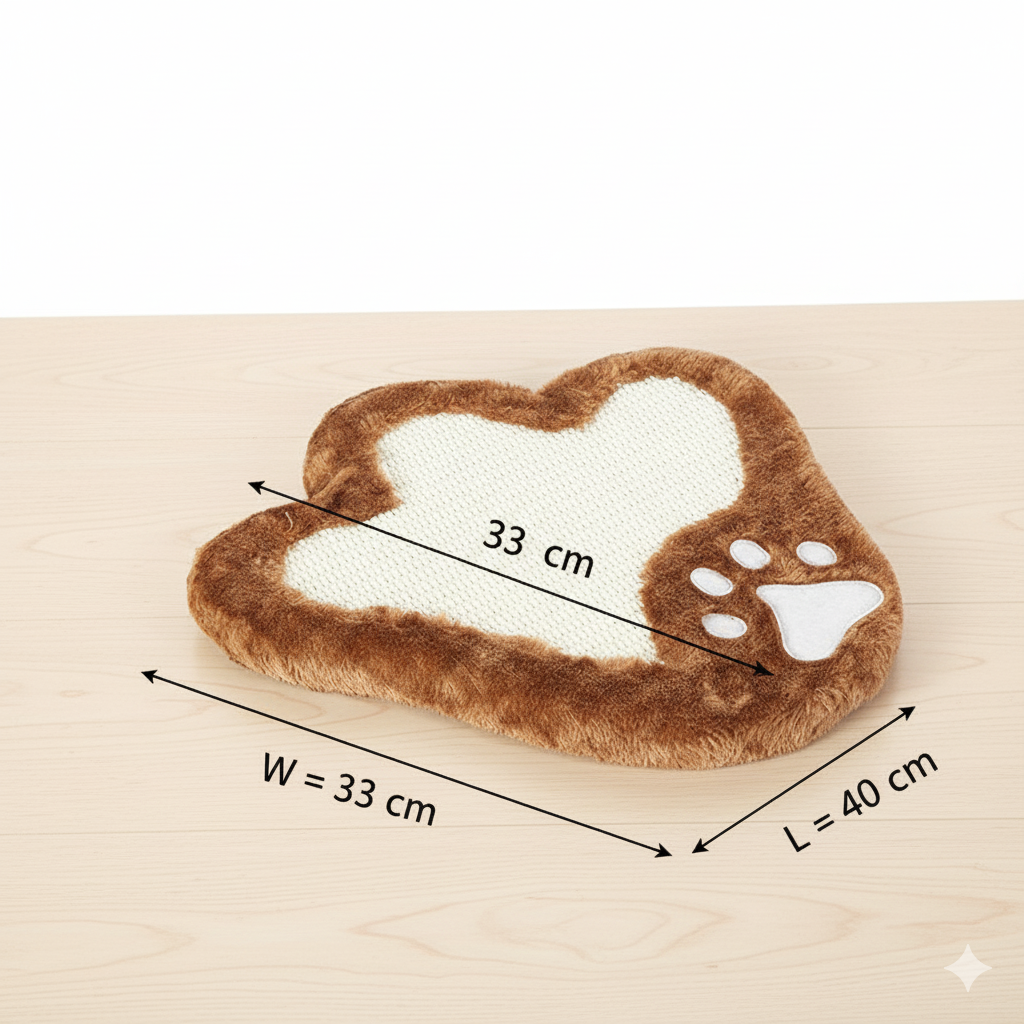 Paw-Shaped Cat Scratching Mat & Spring Toy – Durable Woven Pad for Floor Protection