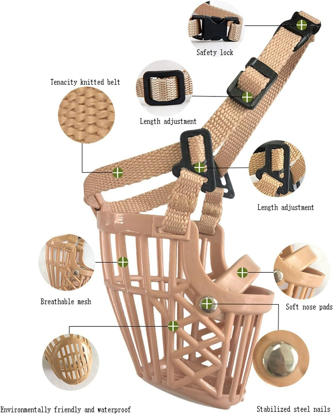 Adjustable Basket Dog Muzzle | Anti-Bite, Anti-Bark & Anti-Chew | Breathable & Comfortable