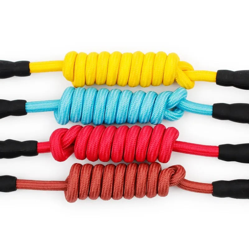 Heavy-Duty Nylon Rope Dog Leash with Padded Handle & Secure Steel Buckle