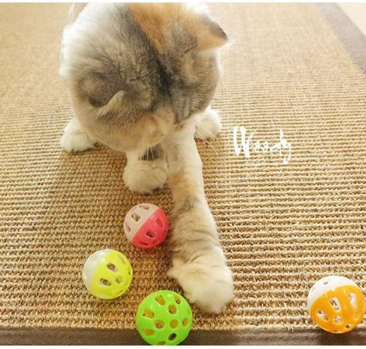 5 PCS set of plastic cat toy balls with rattling bells