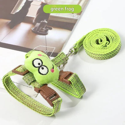 Adjustable Cat Harness and Lead Set with Cute Animal Design - Padded Pet Vest