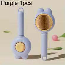 Self-Cleaning Pet Grooming Brush for Dogs & Cats | Deshedding Comb with Cute Design