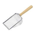 Load image into Gallery viewer, Metal mesh scoop with wooden handle on a white background
