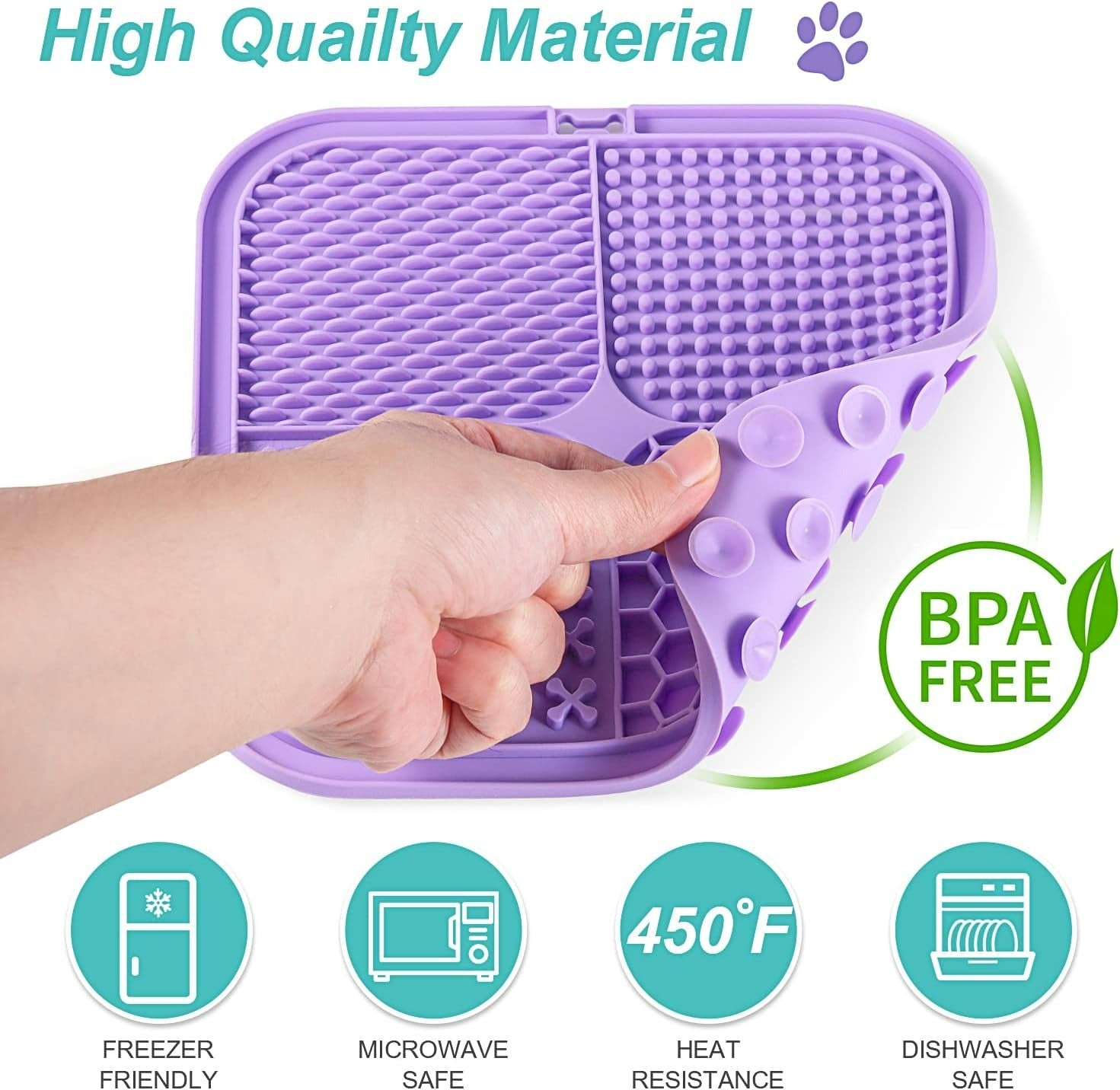 BPA-Free Silicone Slow Feeder Lick Mat for Dogs & Cats – Anxiety Relief
