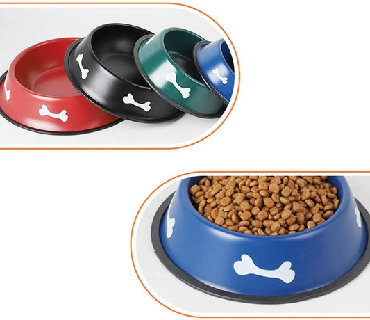 Colored Stainless Steel Pet Bowls