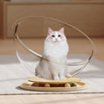 Load image into Gallery viewer, Space Capsule Elevated Cat Bed, Transparent Acrylic Nest with Turntable Toys
